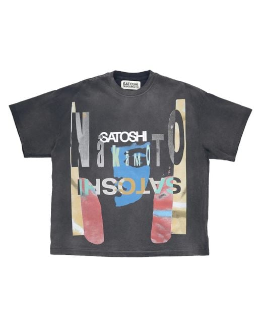 Satoshi Nakamoto Blue Upside T-Shirt for men