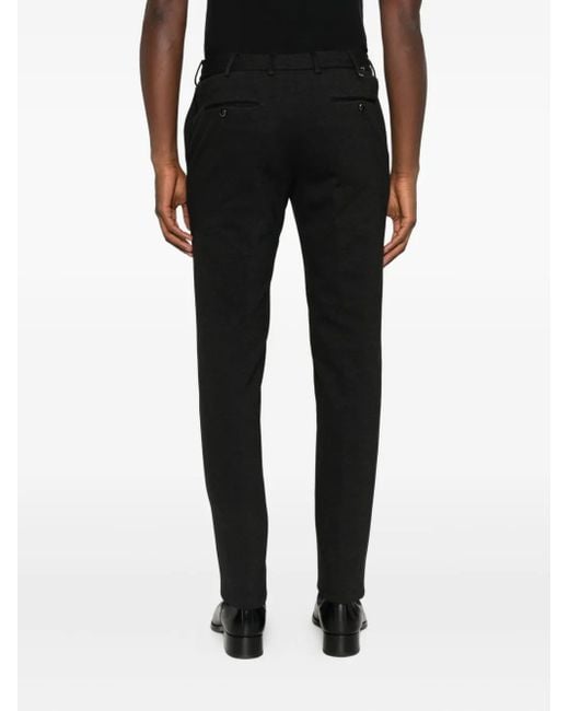 PT Torino Black Button-Fastening Trousers for men