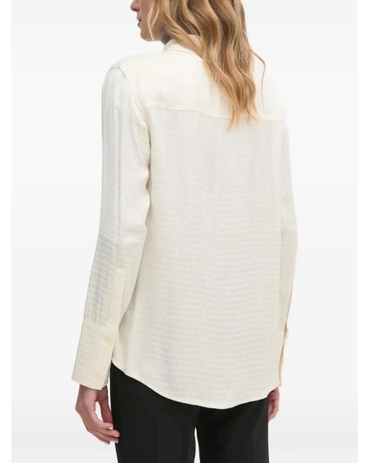 Ouí White Buttoned Patterned Shirt