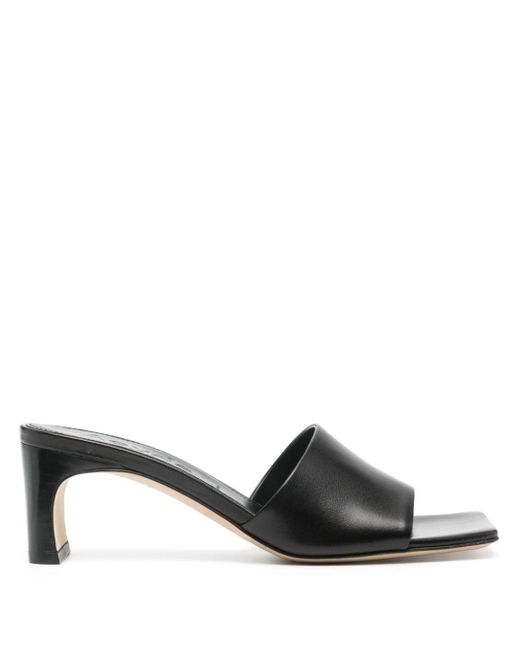 Aeyde Black Jeanie 55mm Leather Mules