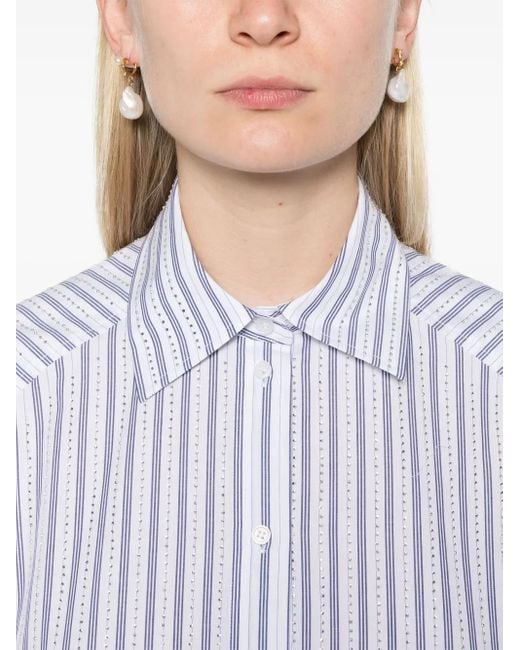 Sandro White Rhinestone-Embellished Shirt