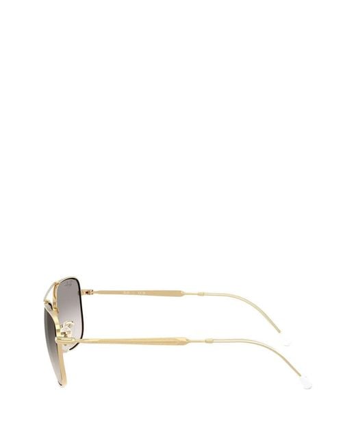 Ray-Ban White Rectangle-Frame Sunglasses