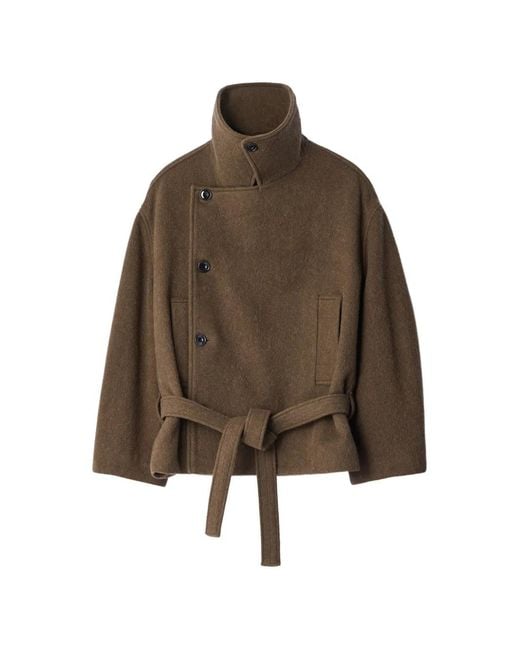 Lemaire Brown Short Wrap Coat