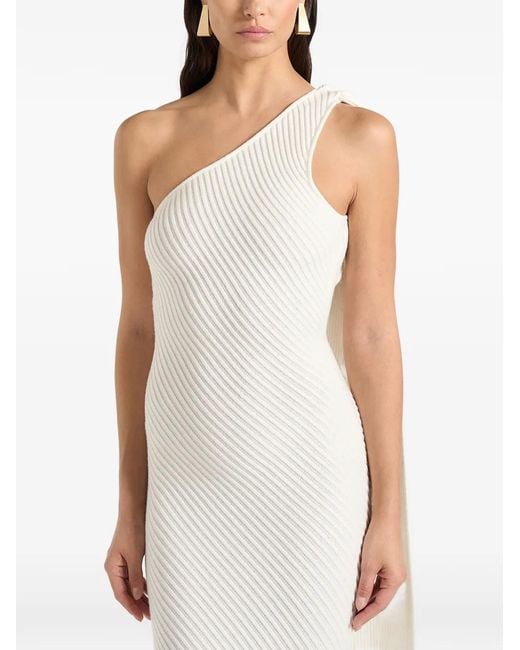 Manière De Voir White Laya Scarf Knit Maxi Dress