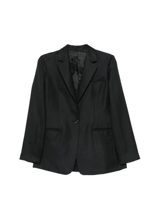 PT Torino Black Blazer En Laine Lidia À Simple Boutonnage