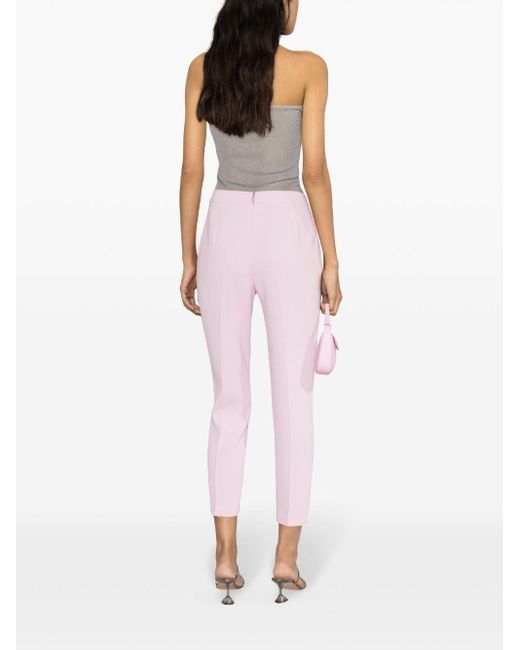 Pinko Pink Cropped Tailored Trousers
