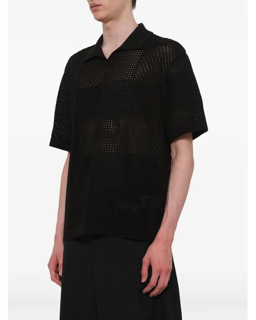 Wooyoungmi Black Perforated Cotton Shirt for men