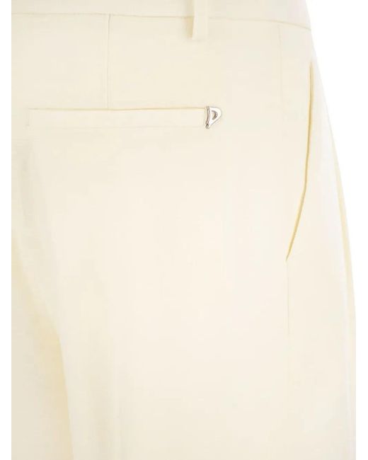 Dondup White Sheryl Loose-Fit Flannel Trousers
