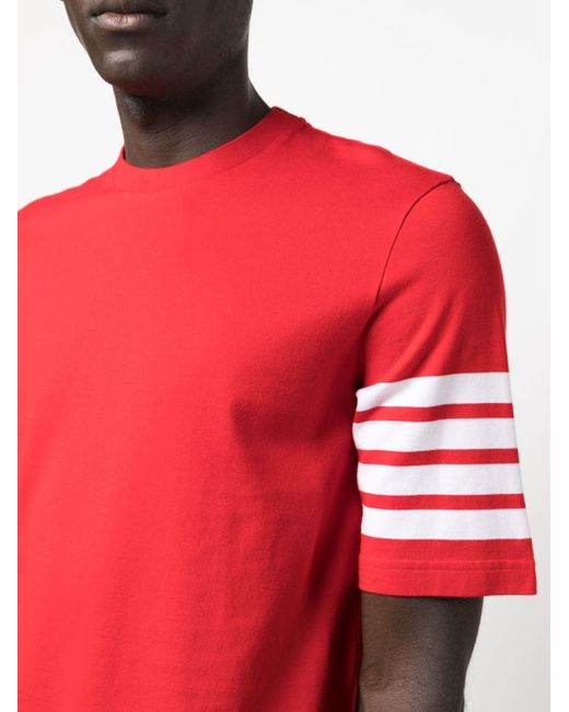 メンズ Thom Browne 4bar 2003 Tシャツ Red