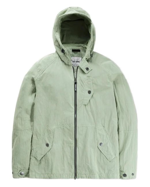 Left Hand Green Hooded Zip-Front Jacket for men