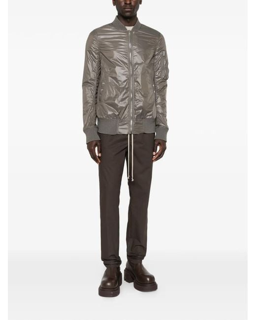Rick Owens Gray Zip-Up Pockets Jacket for men