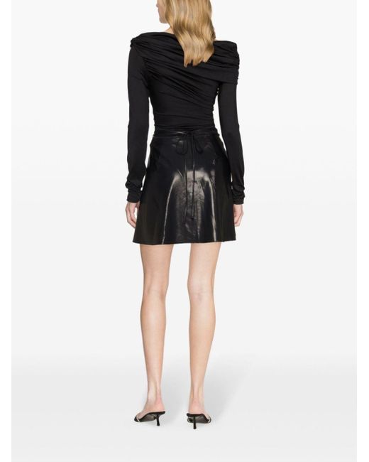 Versace Black Lamé-effect Wrap Miniskirt