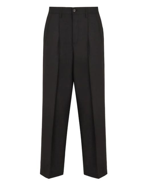 Department 5 Black Pleated-Front Trousers for men