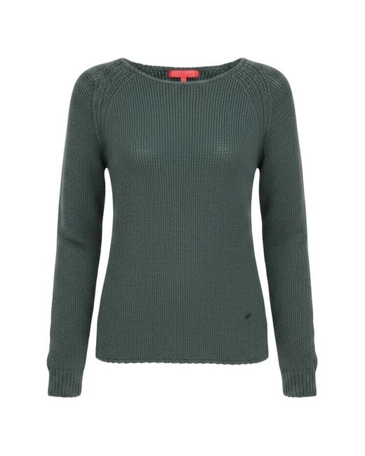 Isaia Green Ribbed-Knit Sweater