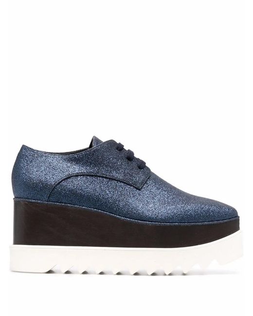 Stella McCartney Blue Elyse Metallic Platform Shoes