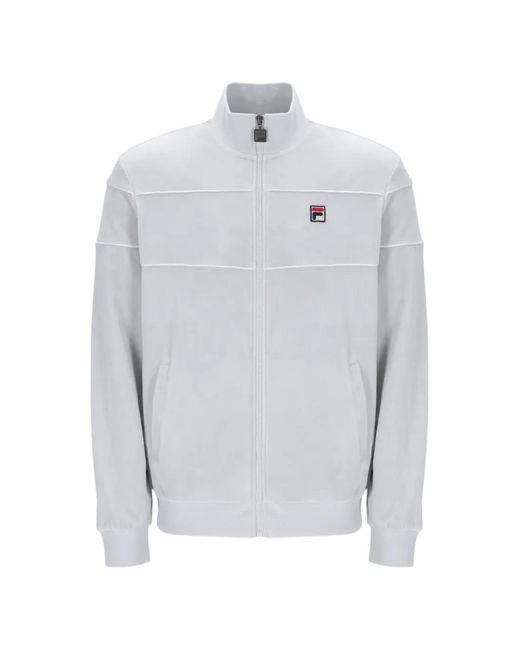 Fila Gray Vittorio Piping-Detail Track Sweatshirt for men
