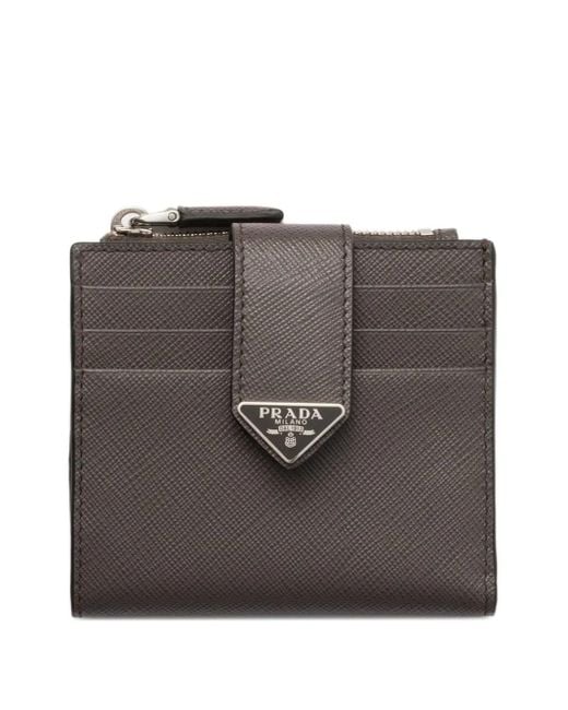 Prada Brown Saffiano-Leather Card Holder for men