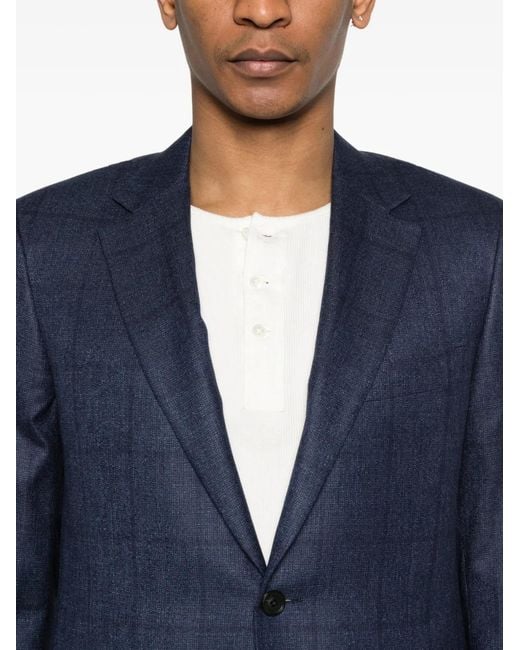 Canali Blue Check Pattern Blazer for men