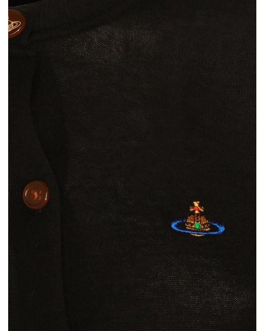 Vivienne Westwood Black Orb-Embroidered Cardigan