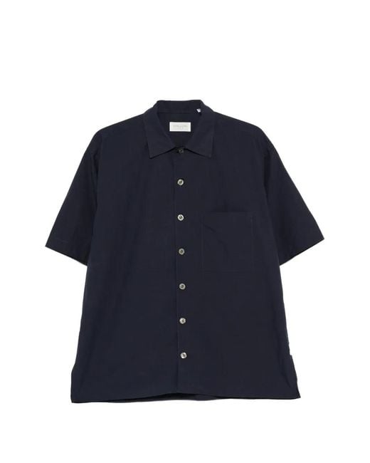 Tintoria Mattei 954 Blue Pocket Short-Sleeve Shirt for men