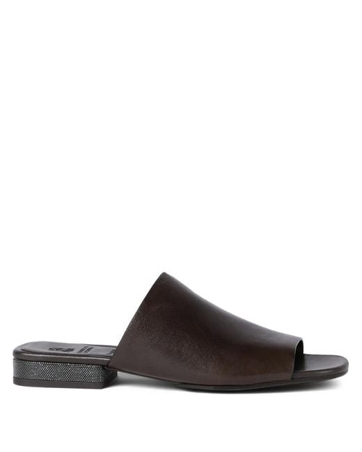 Brunello Cucinelli Black Monili-detail Sandals