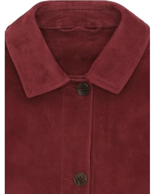 Fortela Red Suede Button Jacket