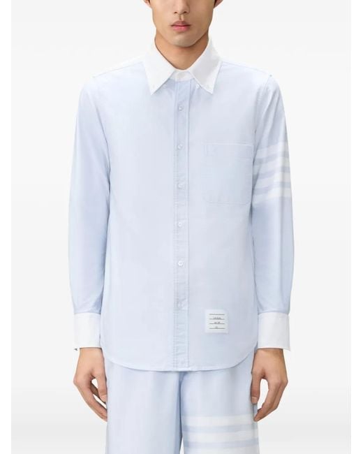 Thom Browne White Oxford 4-Bar Shirt for men