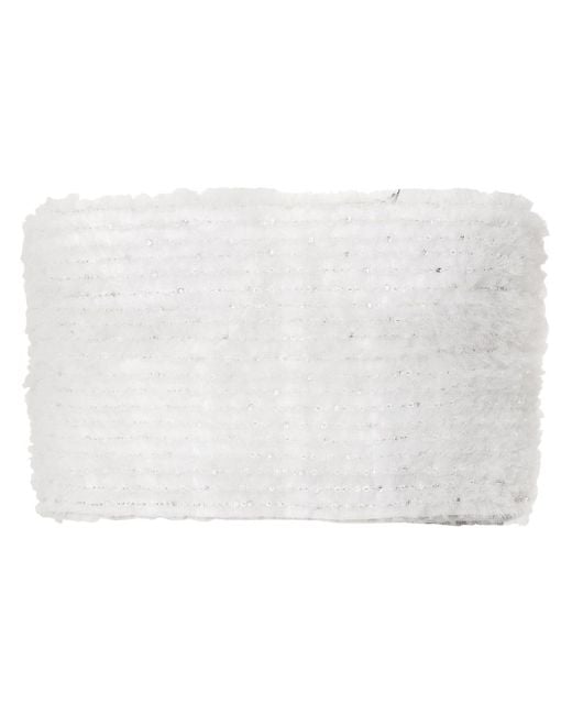 Carolina Herrera White Sequin-embellished Tulle Cropped Top