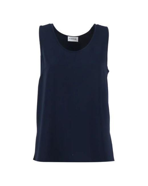 P.A.R.O.S.H. Blue Sleeveless Top