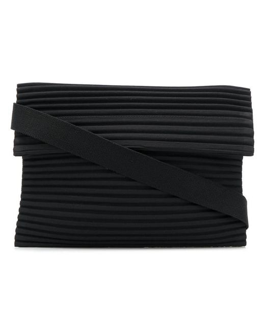 Homme Plissé Issey Miyake Black Small Crossbody Pouch for men