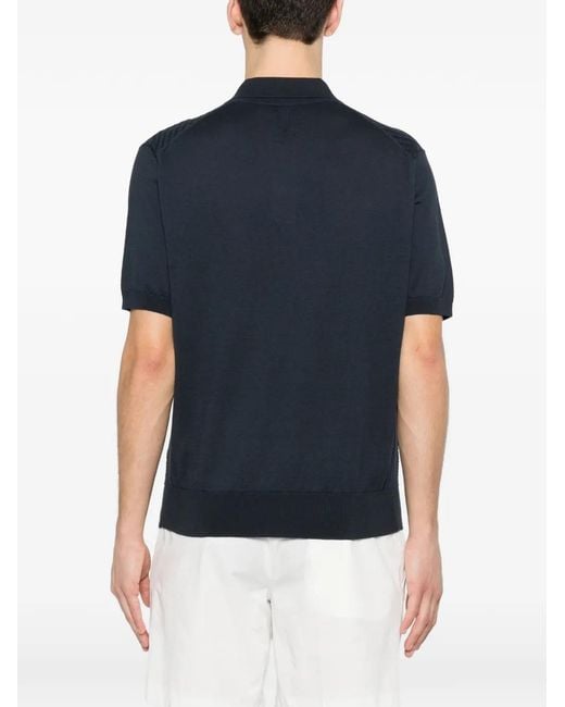 Canali Black T-Shirt Boutonné for men