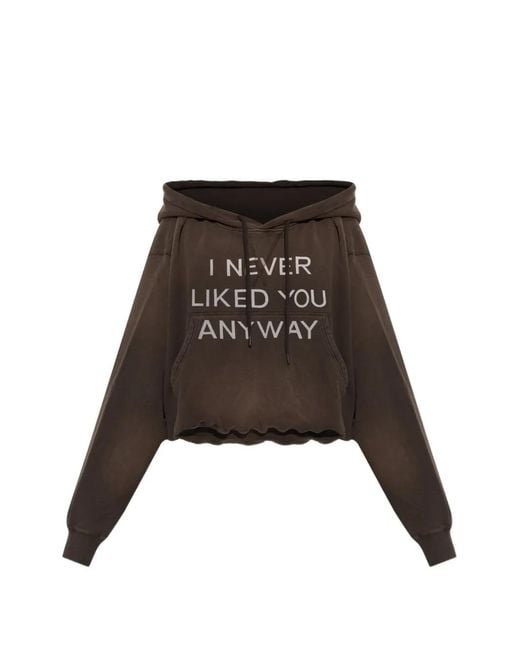 R13 Black Hoodie À Coupe Crop