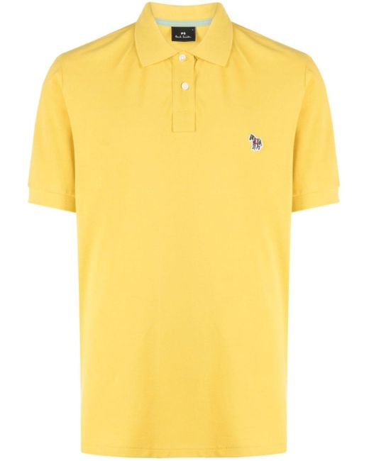 PS by Paul Smith Yellow Logo-embroidered Cotton Polo Shirt for men