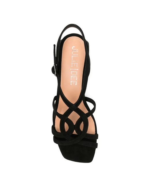 Julie Dee Black Multi-Strap Slingback Sandals