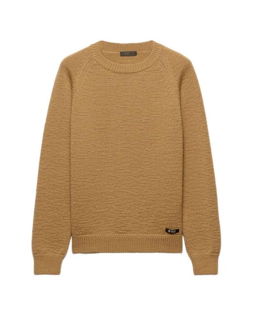 Prada Natural Wool Crew-Neck Sweater for men