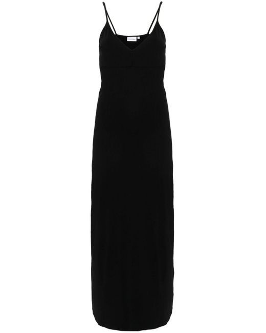 Calvin Klein Maxi-jurk Van Stretch-jersey in het Black