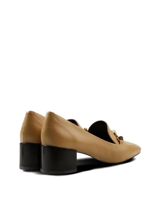 Tory Burch Brown Jessa Chain-Embellished Block-Heel Pumps