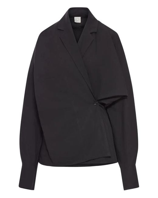Totême Blue Draped Blouse