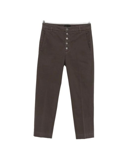 Dondup Gray Nima Button-Fly Cropped Trousers