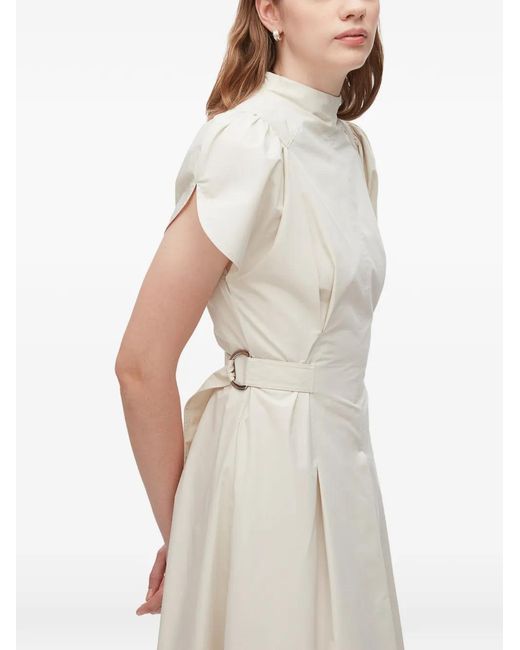 3.1 Phillip Lim Natural Puff-Sleeves Pleated Midi Dress