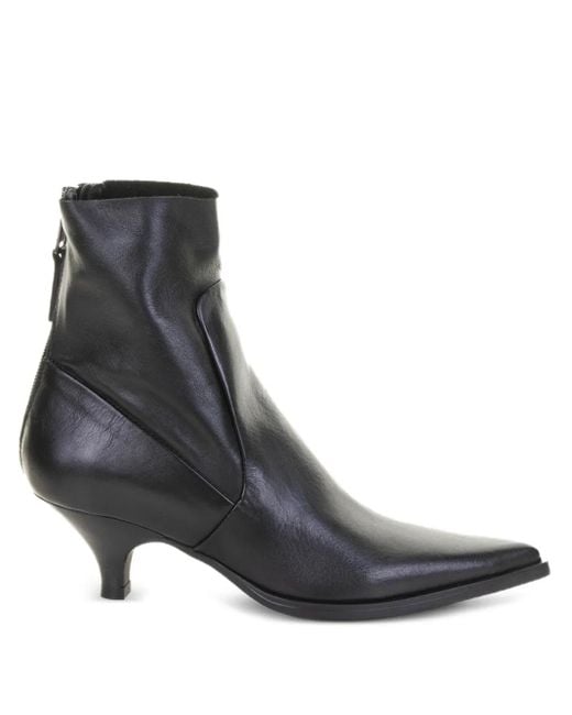 Elena Iachi Brown 50Mm Zip-Detail Pointed-Toe Ankle Boots