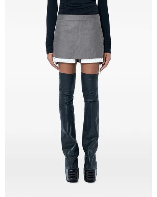 Rick Owens Black Layered-Hem Mini Skirt