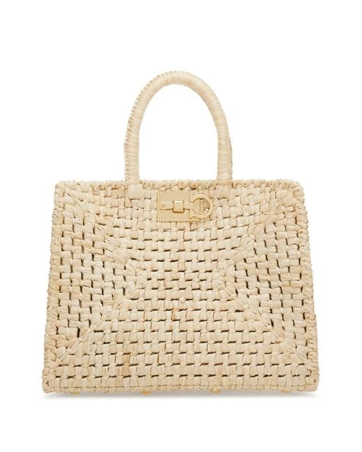Ferragamo Natural 'studio Box Medium' Handbag