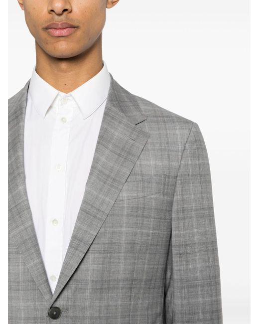 Zegna Gray Checked Single-breasted Suit for men