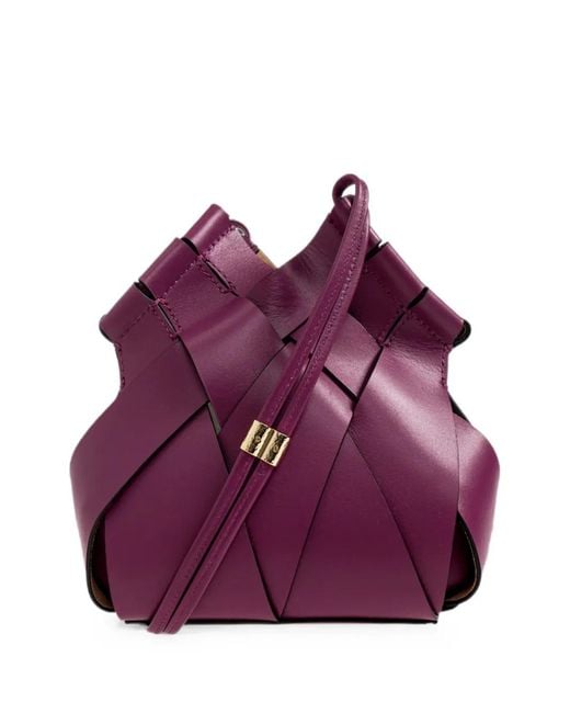 Ulla Johnson Purple Charlotte Woven Shoulder Bag