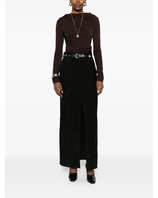 Entire studios Black Drape Long-Sleeve Top