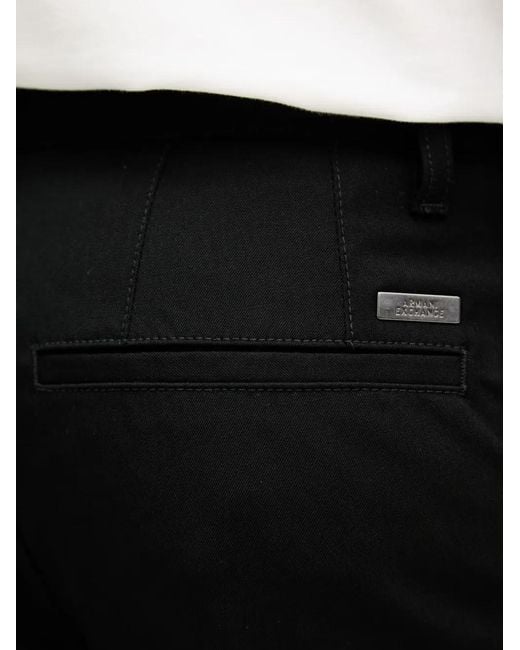 ARMANI EXCHANGE White Logo-Plaque Chino Shorts for men