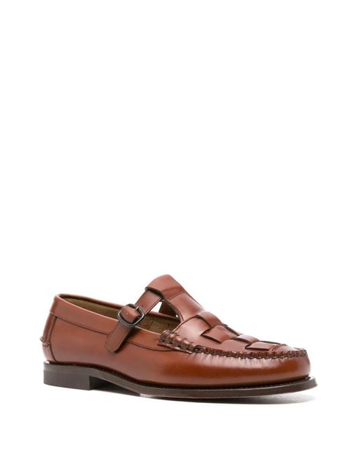 Hereu Brown Soller Leather Moccasins for men