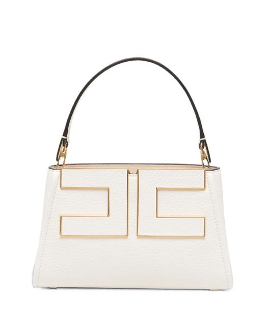 Elisabetta Franchi White Satin Clutch Bag