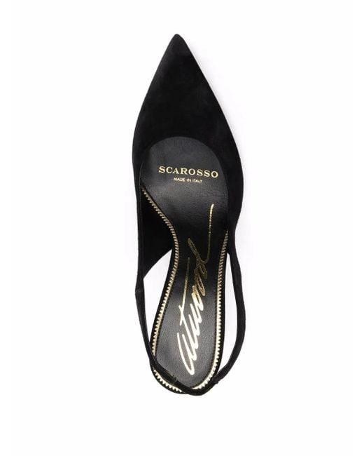 Scarosso Black X Brian Atwood Sutton Slingback Pumps